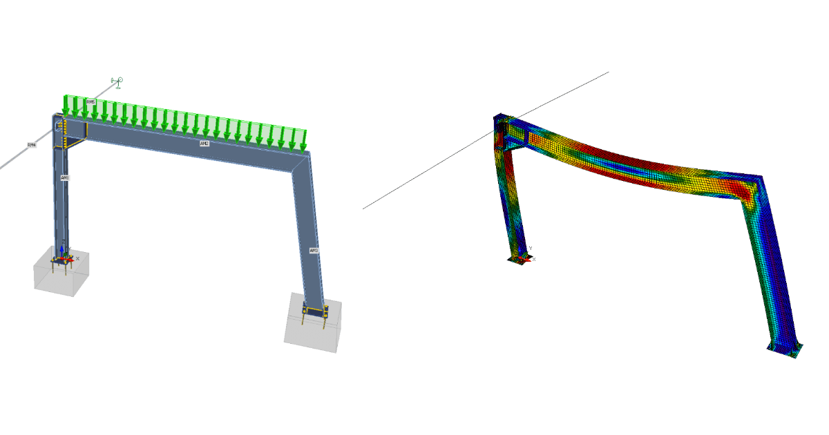 By following this step-by-step tutorial, you will learn how to make the structural design of a steel frame using IDEA StatiCa Member. An example is an anchored frame with an inclined column.