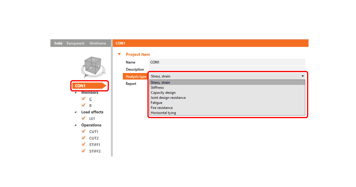 How to change analysis type