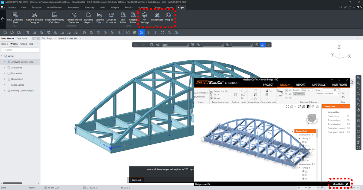 MIDAS CIVIL NX BIM link for steel connection design