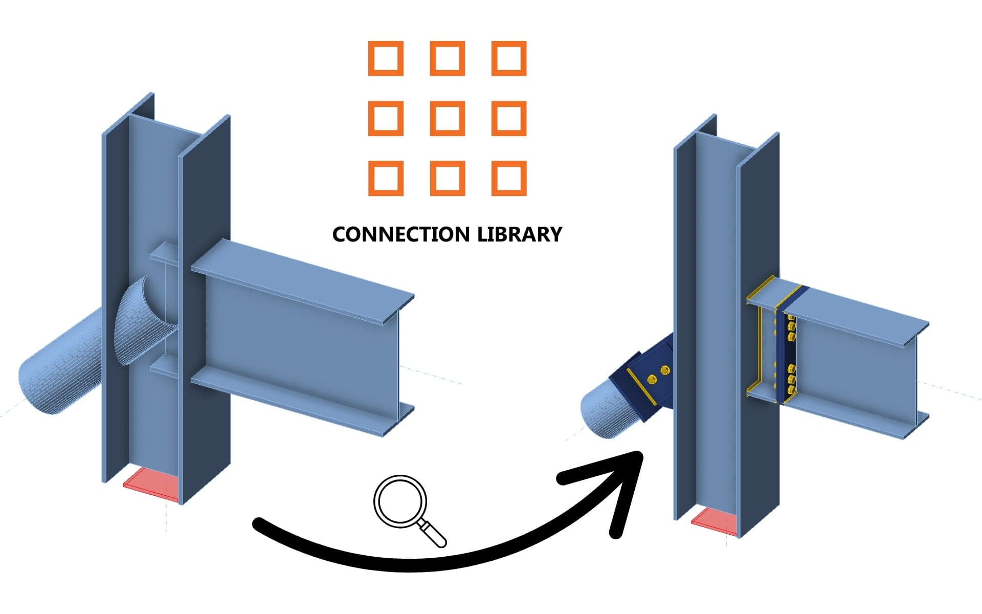 Bemessung mit der Connection Library in IDEA StatiCa