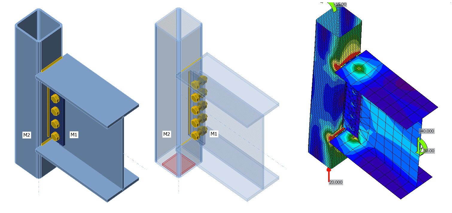 Moment connection: Welded flanges and shear plate