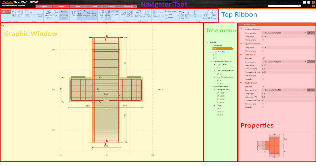 General interface in Detail application