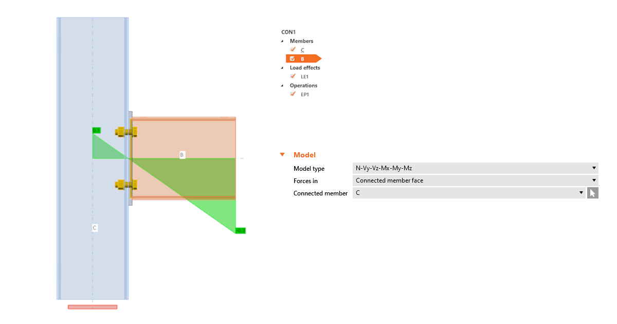 Input e visualizzazione della posizione della forza di taglio