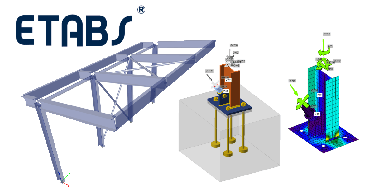 IDEA StatiCa step-by-step tutorial for the structural design of steel connection using the BIM link between ETABS and IDEA StatiCa. Structural design of welded and bolted steel connections.